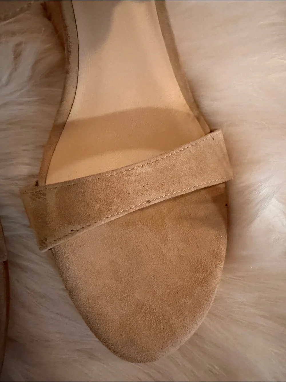 🆕 Stuart Weitzman Beige Sandalwood Avenue Wedge Sandals - 7.5